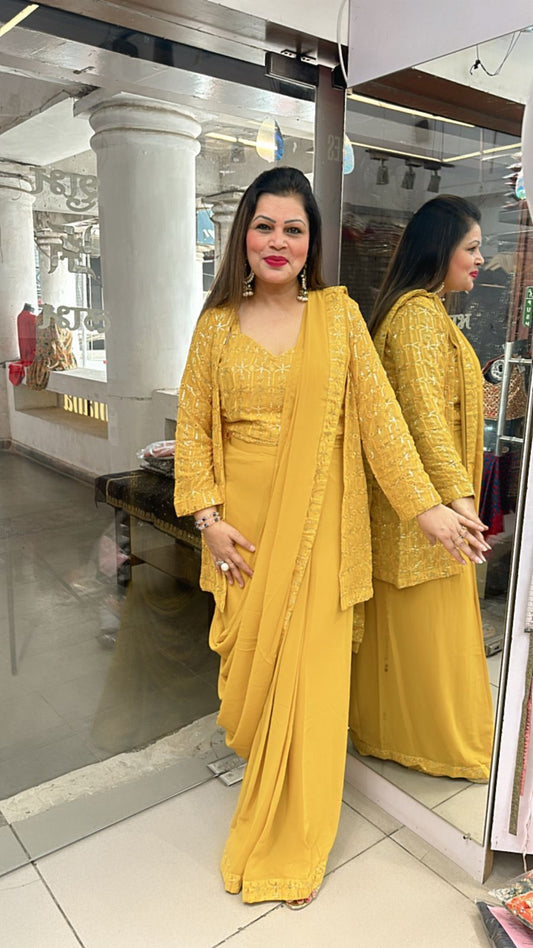 SAREE WITH JACKET BLOUSE